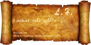 Laskai Hágár névjegykártya